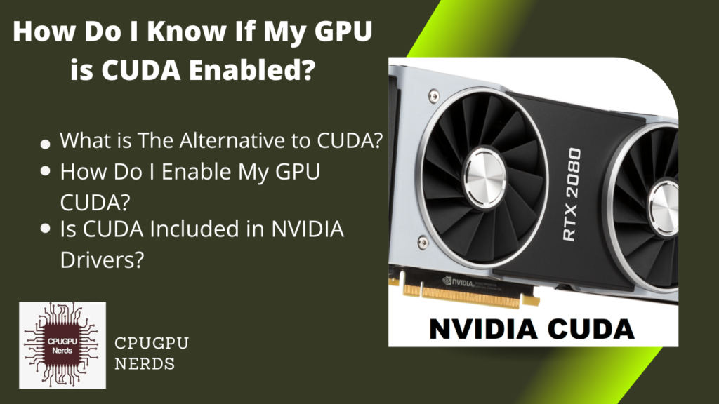 How Do I Know If My GPU is CUDA Enabled?