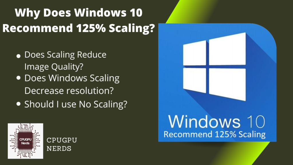 Why Does Windows 10 Recommend 125% Scaling?